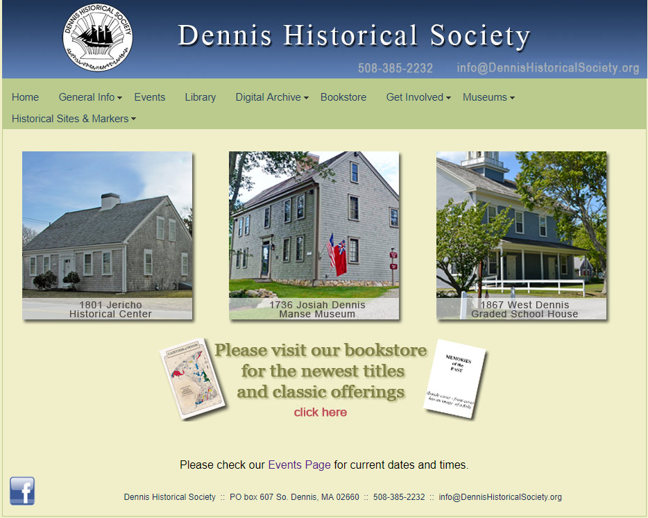 Previous Dennis Historical Society website