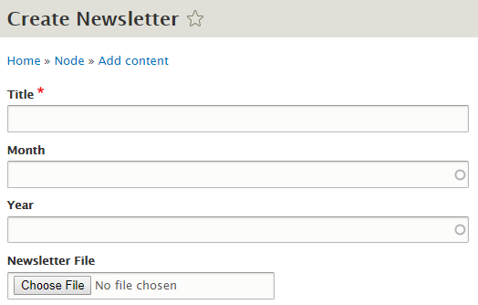 Drupal newsletter creation form